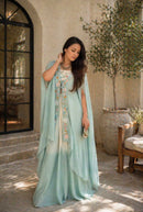BB 70 Premium  Silk Embroidey Sequence Work Indo Western Dress