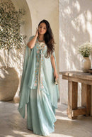 BB 70 Premium  Silk Embroidey Sequence Work Indo Western Dress