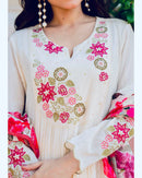 Diva 166 A Premium Mal Chanderi  Embroidery Work Anarkali Gown