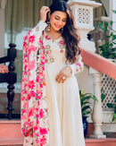 Diva 166 A Premium Mal Chanderi  Embroidery Work Anarkali Gown
