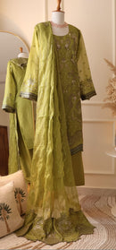 Aghajaan 1032 C Premium Chiffon Organza Embroidery Work Suit