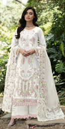 Elaf 5420 E Pure Camric Cotton Embroidery Work Suit