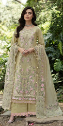 Elaf 5420 C Pure Camric Cotton Embroidery Work Suit