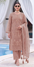 Motifz 5444 D Designer Organza Embroidery Work Pakistani Suit