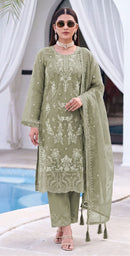 Motifz 5444 A Designer Organza Embroidery Work Pakistani Suit
