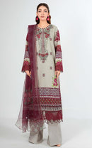 Alzohaib Az 1602 Pure Cotton Patch Work Pakistani Suit