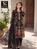Bin Saeed 108 Satin Mirror Work Digital Prined Work Suit