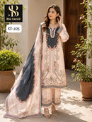 Bin Saeed 105 Satin Mirror Work Digital Prined Work Suit