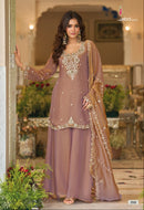 Eba 2521 Designer Fandy Satin With Beats Work Suit