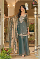 Eba 2522 Designer Fandy Satin With Beats Work Suit