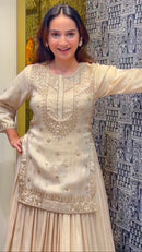 SSC 731 Heavy Chinon Silk Embroidery Sharara Suit