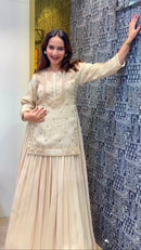 SSC 731 Heavy Chinon Silk Embroidery Sharara Suit