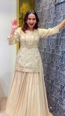 SSC 731 Heavy Chinon Silk Embroidery Sharara Suit