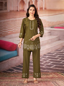Diva 174 D Multi Embroidery Thread Work Co Ord Set