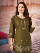 Diva 174 D Multi Embroidery Thread Work Co Ord Set