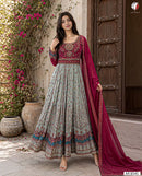 Af 8545 Pure Chiffon Printed Hand Work Anarkali Gown