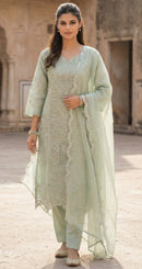 Fepic Rosemeen 6686 B Designer Satin Organza Dull Santoon Suit
