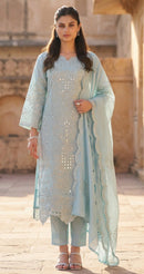Fepic Rosemeen 6686 C Designer Satin Organza Dull Santoon Suit
