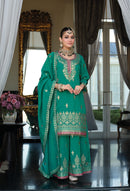 Eba 2324 Designer Simer Emboidery Work Sharara Suit