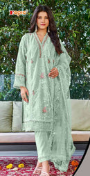 Fepic Rosemeen 1631 C Designer Organza Embroidered Work Suit