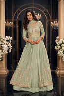 Aurraa Designer 91001 Premium Chinon Front Embroidery Work Indo Western