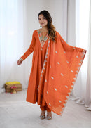 SRK 5370 Roman Silk Embroidery Sequence Work Anarkali Gown