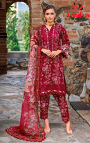Aasha Designer 1165 A Pure Cotton Printed Heavy Self Embroidered Suit