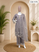 CW 1175 F Designer Cotton Hevy Embroidery Work Suit