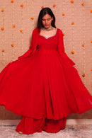 Kc 015 A Heavy Georgette Real Mirror Work Anarkali Gown