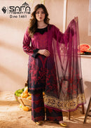 Safa Fashion 1461 Designer Wine Printed Work Suit