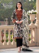 Safa Fashion 1477 ethnic Black Printed Embroidered Work Suit