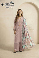 Safa Fashion 1417 Premium Mauve Embroidered Work Suit