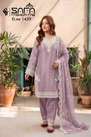 Safa Fashion 1439 Lavender Embroidered Work Designer Suit