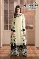 Safa Fashion 1441 Ivory Floral Embroidered Work Suit