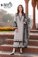 Safa Fashion 1457 Grey Embroidered Work  Designer Suit