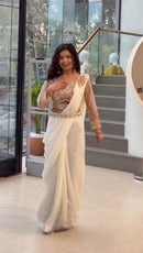 ST 1175 A Designer Faux Georgette Embroidered Work Saree