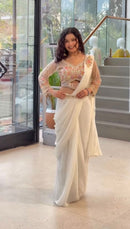 ST 1175 A Designer Faux Georgette Embroidered Work Saree