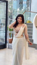 ST 1175 A Designer Faux Georgette Embroidered Work Saree