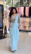 ST 1175 B Designer Faux Georgette Embroidered Work Saree