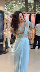 ST 1175 B Designer Faux Georgette Embroidered Work Saree