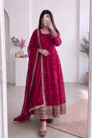 SSC 733 Heavy Fandy Silk Embroidery Work Anarkali Gown