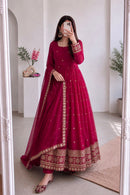 SSC 733 Heavy Fandy Silk Embroidery Work Anarkali Gown