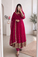SSC 733 Heavy Fandy Silk Embroidery Work Anarkali Gown