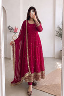 SSC 733 Heavy Fandy Silk Embroidery Work Anarkali Gown
