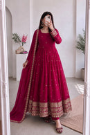 SSC 733 Heavy Fandy Silk Embroidery Work Anarkali Gown
