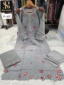 Bin Saeed IC 412 B Designer Premium Cotton Orgenza Suit