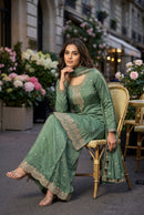 Aurraa Designer 9802 Premium Salsa Silk  Sharara Suit