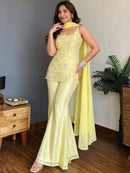 Rf 1019 Faux Georgette Floral Embroidered Work Suit