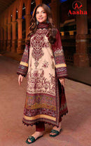 Aasha Designer 1180 A Premium Cotton Printed Embroidered Suit