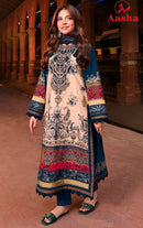 Aasha Designer 1180 B Premium Cotton Printed Embroidered Suit